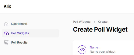 Creating a new poll widget